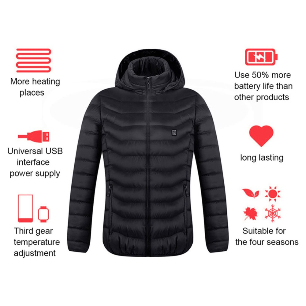 Men Autumn And Winter high quality Heated Vest Electric Heated Jackets Men Graphene Heat Coat USB Heating Padded Jacket
